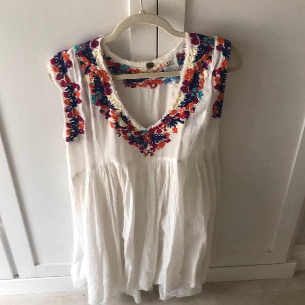 Free people embroidered tunic with slip
